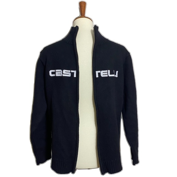 Vintage Castelli Wool Blend Zip Up Men's Sweater Size Small - Picture 3 of 10